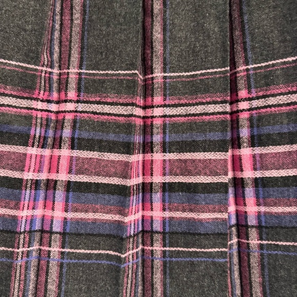 Vintage Pendleton Gray Pink Wool Peekaboo Plaid Maxi Skirt size 14 petite Large - Picture 6 of 8